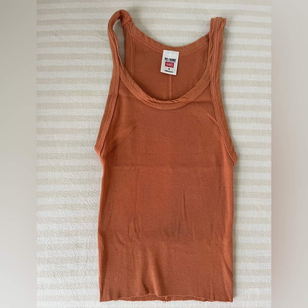 RE/DONE Hanes Cropped Ribbed Tanjk